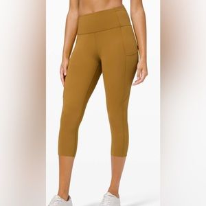LULULEMON sz 8 Fast and Free Crop II 19" in Spiced Bronze (excellent pre-owned)